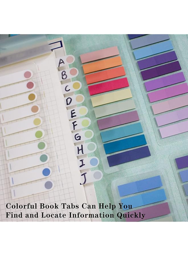 erorex 1200Pcs Page Markers Morandi Sticky Note Tabs Colored Writable And Repositionable Book Flags Tabs Strip Index Tabs Page Tabs - Image 4