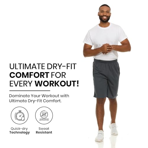 Essential Elements Men’s Athletic Shorts 4 Pack – Quick-Dry Moisture Wicking Basketball, Gym & Workout Shorts with Pockets - Image 4