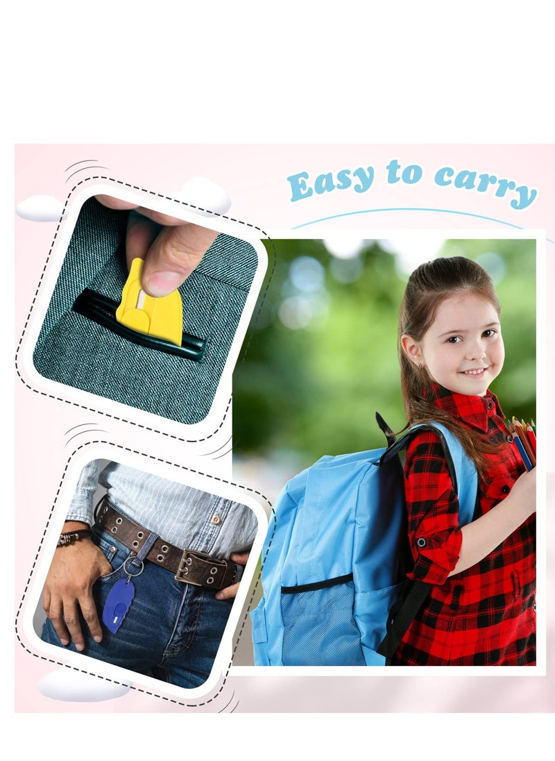 Excefore - 12 Pack Mini Box Cutter Package Opener Retractable Utility Small Box Cutter Portable Mini Keychain Letter Opener Plastic Letter Opener Slide Open with Keychain Hole for Box Letter Envelope - Image 1