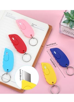 Excefore 12 Pack Mini Box Cutter Package Opener Retractable Utility Small Box Cutter Portable Mini Keychain Letter Opener Plastic Letter Opener Slide Open with Keychain Hole for Box Letter Envelope  - Image 3