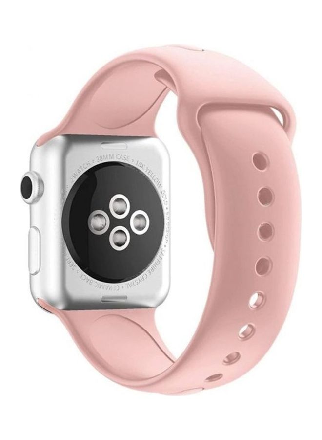 NIBEMINENT Solid Replacement Band For Apple Watch Sand Pink  - Image 2