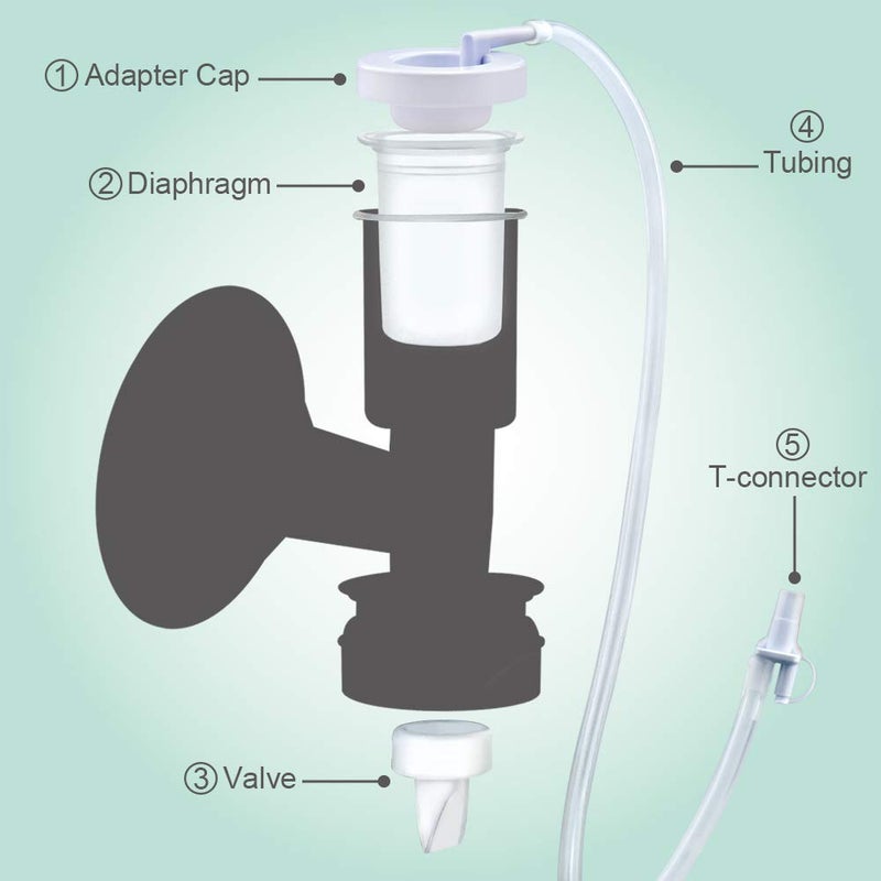 Maymom Pump Parts Compatible with Ameda Purely Yours Pumps, MYA Joy; Incl. Top Cap, Silicone Membrane, Duckbill, Tubing and Adapter; Replaces Ameda Spare Parts - Image 3
