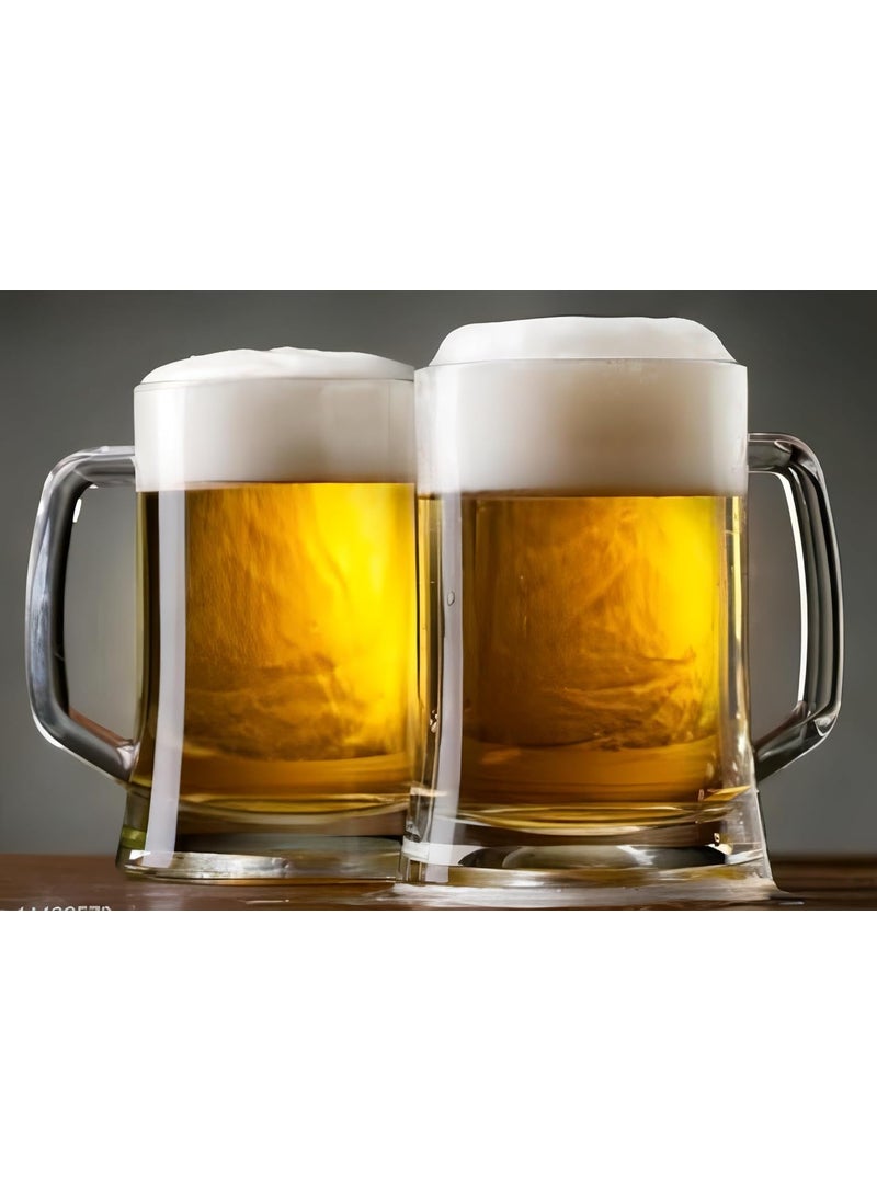 Mittal's Mittals Set of 4 Authentic Italian Premium Beer Mugs 500 ML Transparent Heavy Bottom Glass with Handle Ideal Gift for Beer Enthusiasts  - Image 5