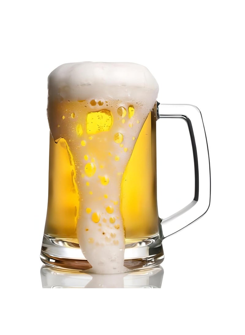 Mittal's Mittals Set of 4 Authentic Italian Premium Beer Mugs 500 ML Transparent Heavy Bottom Glass with Handle Ideal Gift for Beer Enthusiasts  - Image 4