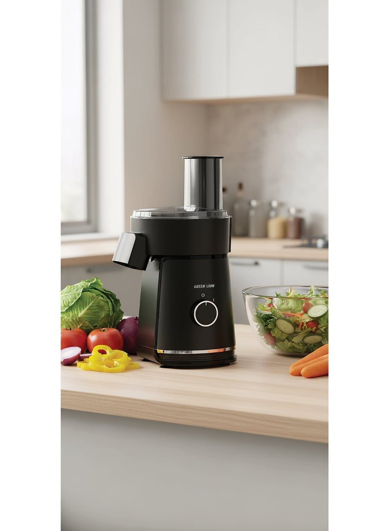 GREEN LION 6 in 1 Salad Maker, 200W Electric Precision Vegetable Slicer & Chopper with 6 Stainless Steel Blades, 900ml Capacity, Locked Lid Safety, and Food Grade Materials for Quick Healthy Bowl Prep - Black - Image 2