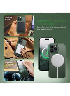 بنتوبين جراب BENTOBEN المغناطيسي لهاتف iPhone 14 Pro [متوافق مع Magsafe] جراب هاتف 14 Pro شفاف غير لامع نحيف مقاوم للصدمات للنساء والرجال والفتيات والأولاد جرابات واقية لهاتف iPhone 14 Pro 6.1 بوصة، أخضر غابي  - Image 2