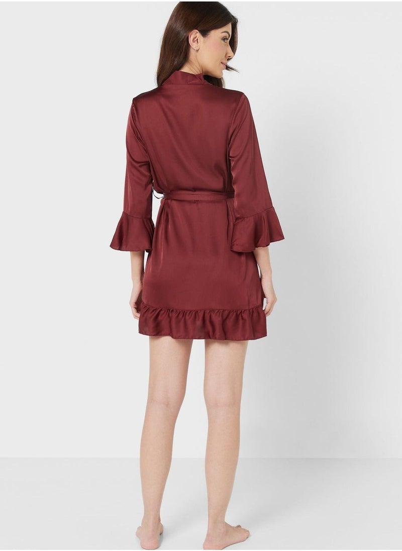 Ruffle Hem Night Robe - Image 2