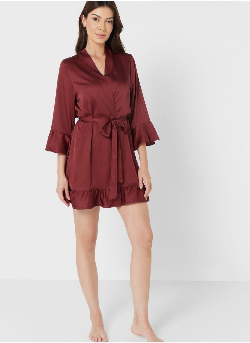 Ruffle Hem Night Robe - Image 4