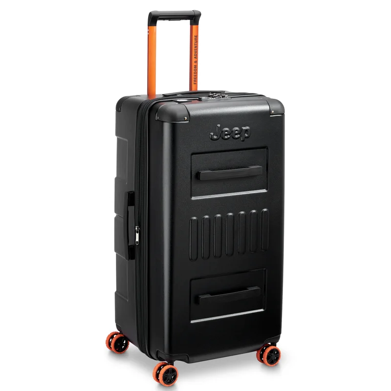 Jeep Jh002B 80 cm Hardcase 4 Double Wheel  Expandable Check-In Luggage Trunk Black