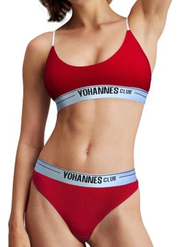 Yohannes Club Women's Elastic Band Cotton Slip Panties 3-Piece Pink Red Claret Red  - Image 2