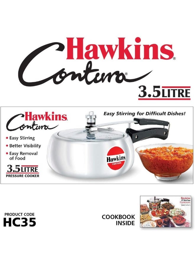 Hawkins طنجرة ضغط ألمنيوم شفافة بسعة 3.5 لتر مع غطاء داخلي فضي 3.5 لتر HC35 فضي  - Image 2