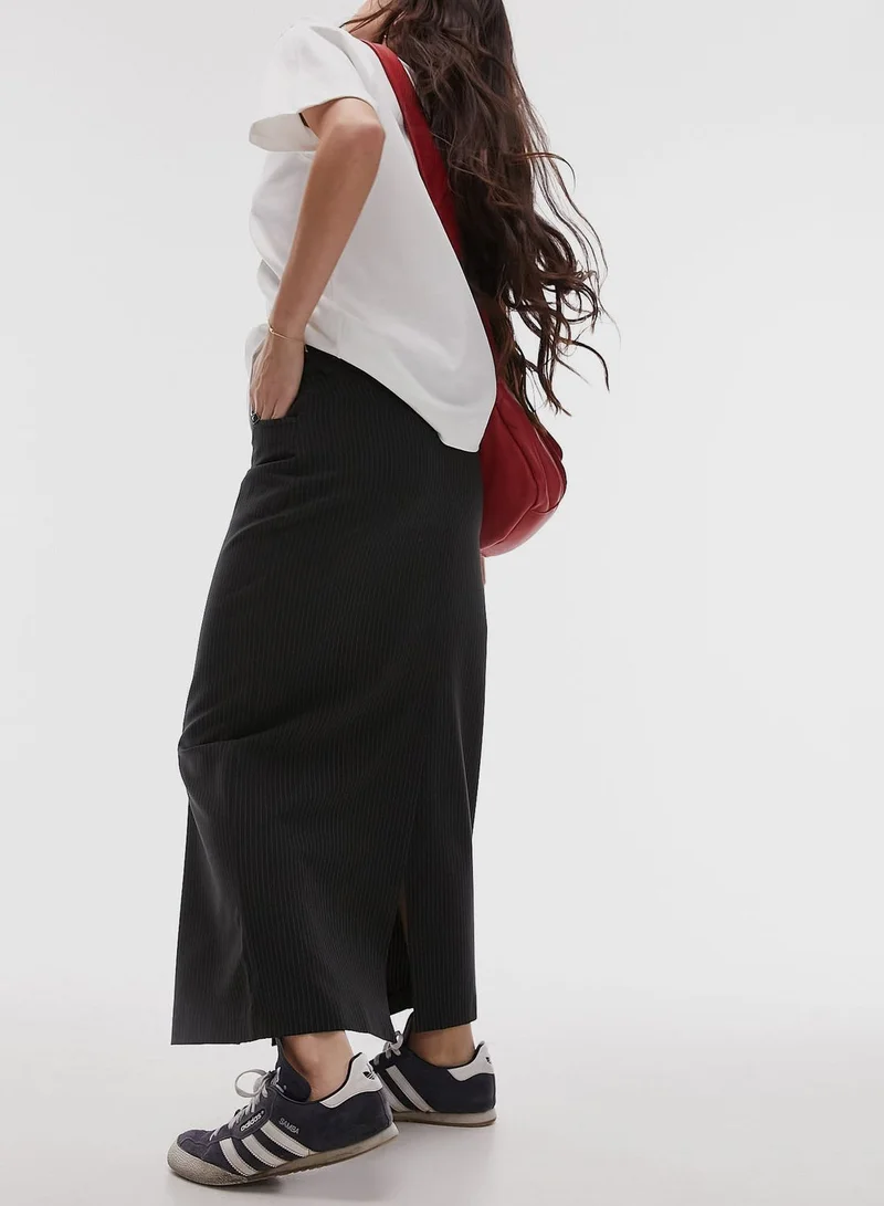 TOPSHOP Striped Pocket Detail Skirt