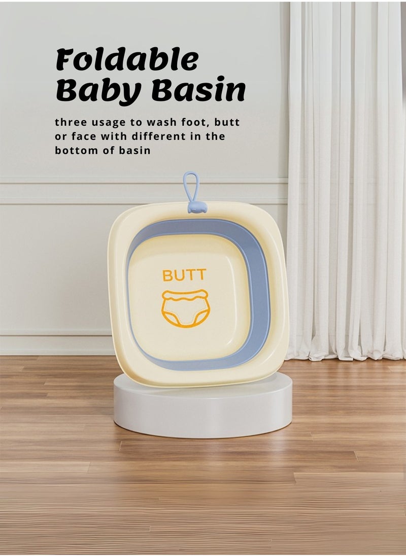 Moms Magic Foldable Multi-Use Baby Care Basin - High-Capacity Portable Washing Solution for Feet, Butt, and Face - Compact & Lightweight Design for Easy Travel  - Image 2