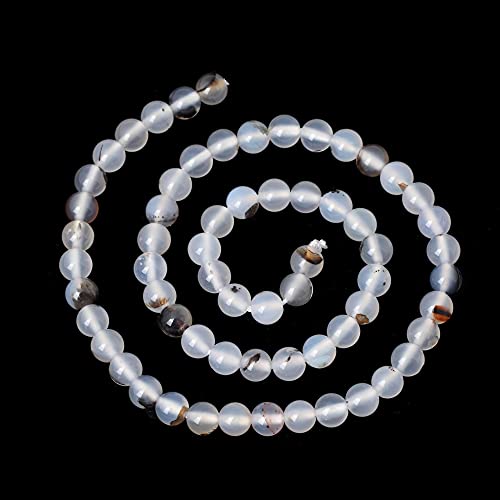 CHEAVIAN 60PCS 6mm Natural Moss Grass Agate Gemstone Round Loose Beads for Jewelry Making 1 Strand 15" - Image 2