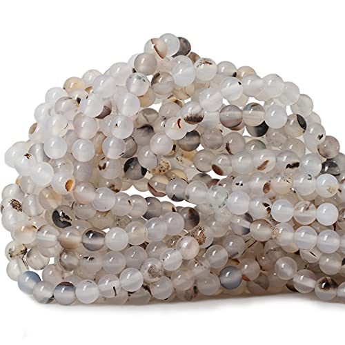 CHEAVIAN 60PCS 6mm Natural Moss Grass Agate Gemstone Round Loose Beads for Jewelry Making 1 Strand 15" - Image 1