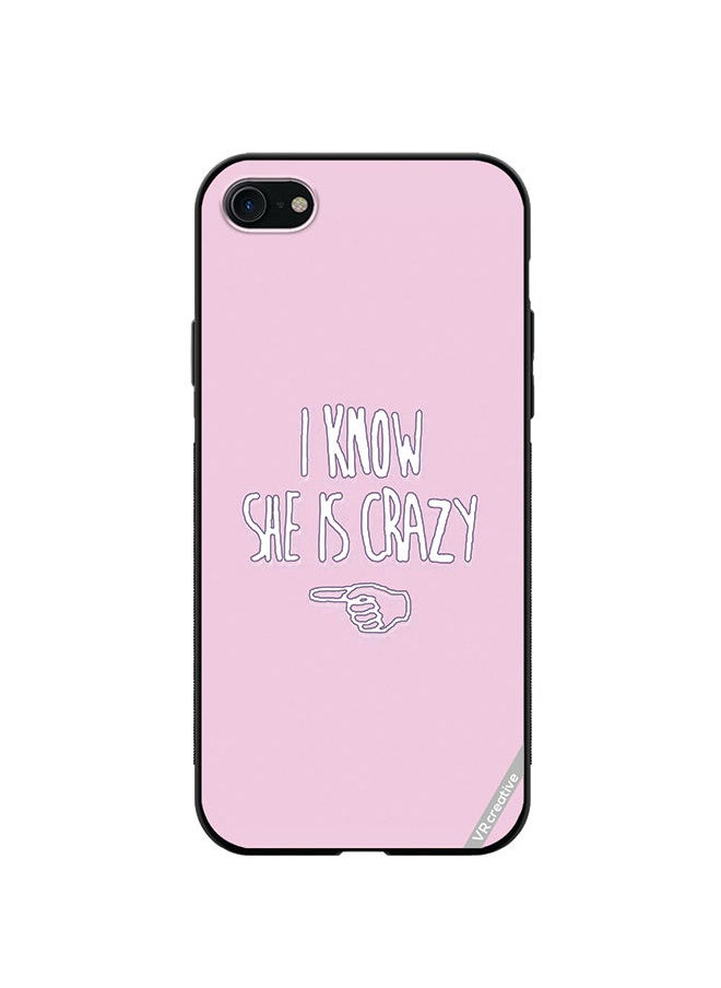 VR CREATIVE - Protective Case Cover For Apple iPhone SE (2022) I Know She Is Crazy Design Multicolour - Image 1