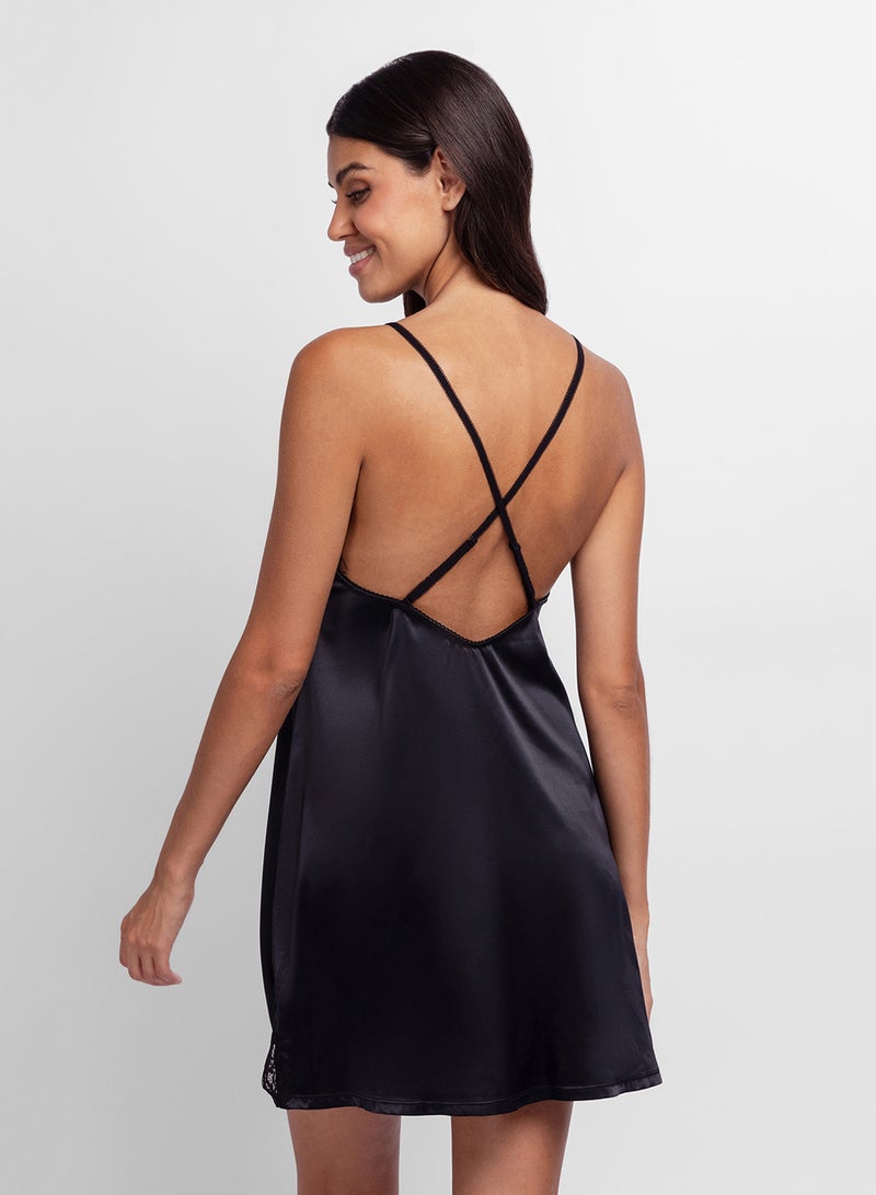 Dorina Satin Slip Dress - Image 2