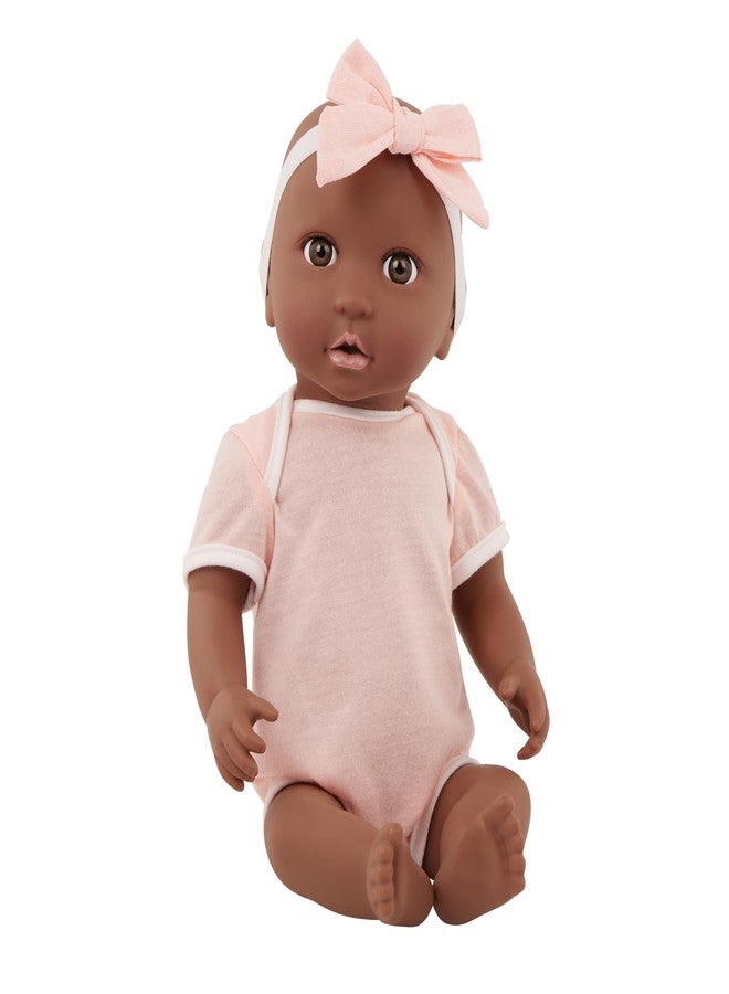 LullaBaby - 14-Inch Realistic Baby Doll - Floral Swaddle & Pink Bow Headband - Hazel Eyes & Warm Skintone - Pretend Play 2+ Years- Baby Doll & Floral Swaddle - Image 3