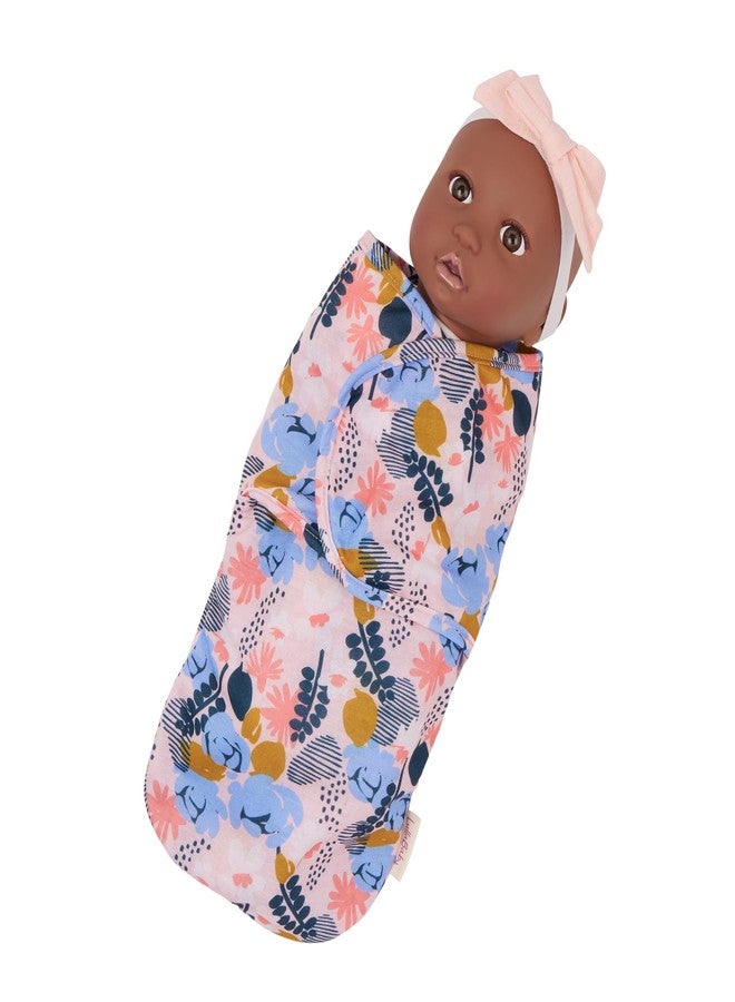 LullaBaby - 14-Inch Realistic Baby Doll - Floral Swaddle & Pink Bow Headband - Hazel Eyes & Warm Skintone - Pretend Play 2+ Years- Baby Doll & Floral Swaddle - Image 4