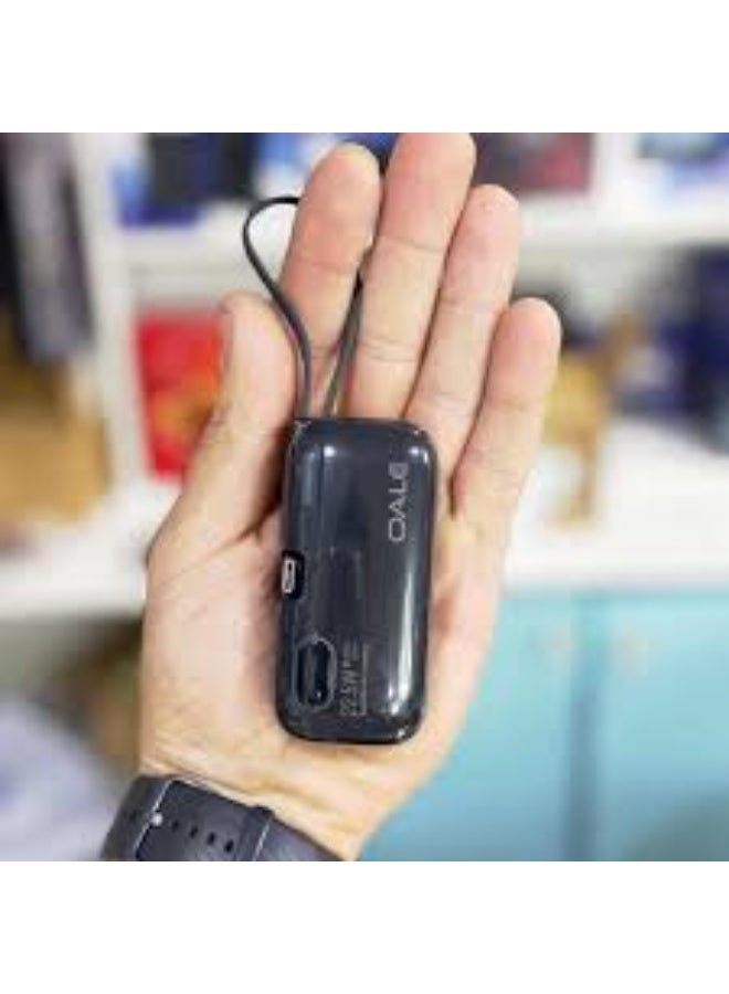 Oale 5000mAh Mini Power Bank 22.5W Fast Charging, Built-in Back Stand, Type-C & Lightning Ports, Ultra-Slim Pocket Size Portable Charger, Fast Power Bank Compatible with iPhone, Samsung, Android Devices | Black - Image 4