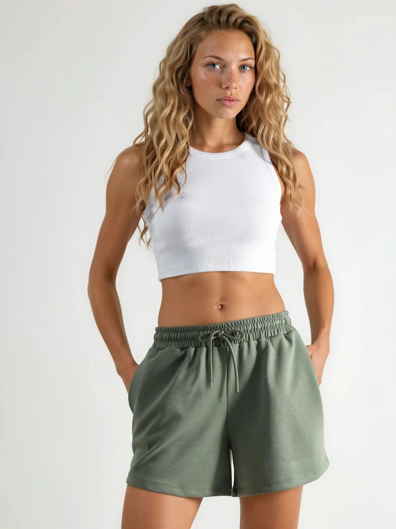بوسيم BUSEM Elastic Waist Modal Shorts with Pockets