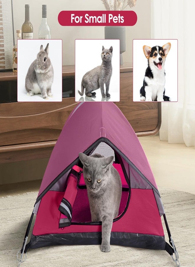 RESTCLOUD Cat Camping Tent, Cat Tent Bed, Pet Tent for Indoor Cat and Small Dog, Mini Tent (Red, 21 x 21 x 14 Inches) - Image 5