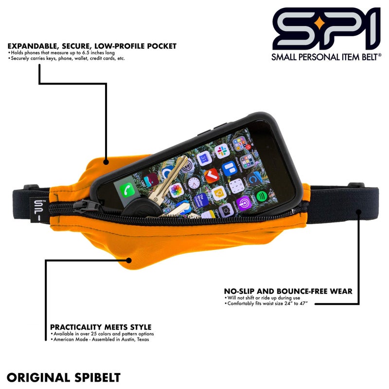 SPIbelt Original Pocket Running Belt for Women Men, Phone Holder for Running, Running Fanny Pack, Holder for Phone,Running Waist Pack,Pouch Expands, Adjustable, Anthracite/Black Zipper - Image 3