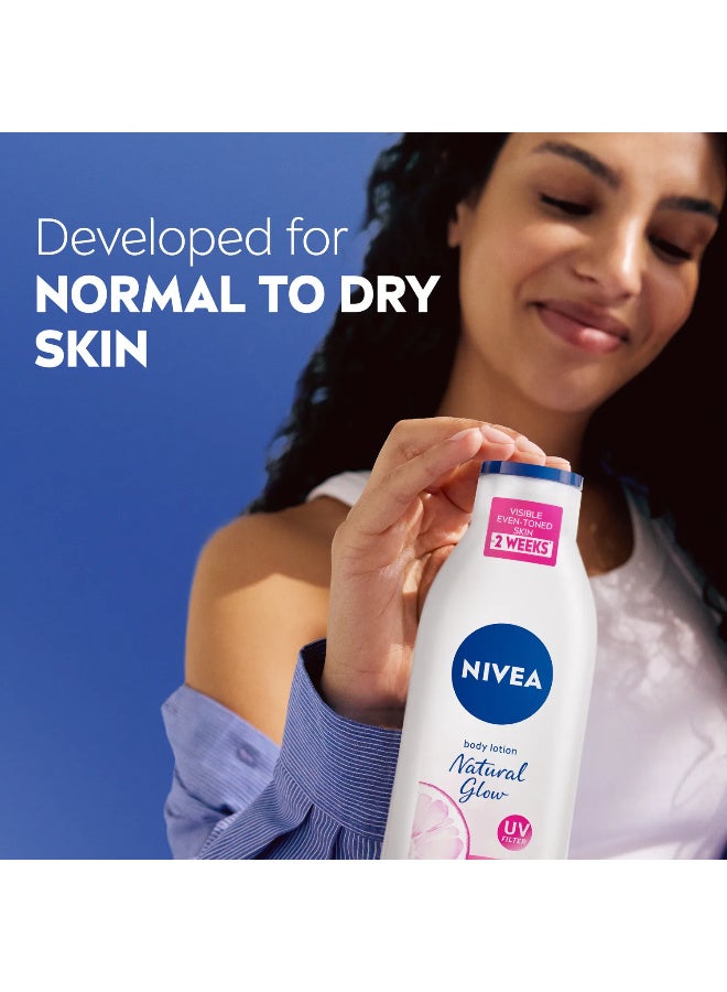 Nivea Natural Glow Body Lotion, SPF 15, Moisturizes & Evens Skin Tone, Normal to Dry Skin 400ml - Image 2