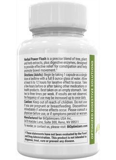 BiOptimizers Herbal Power Flush - Extra Strength Digestive Cleanse - Eliminate Toxins Improve Bowel Digestion - Bloating Discomfort Relief for Adults - 90 Capsules  - Image 3