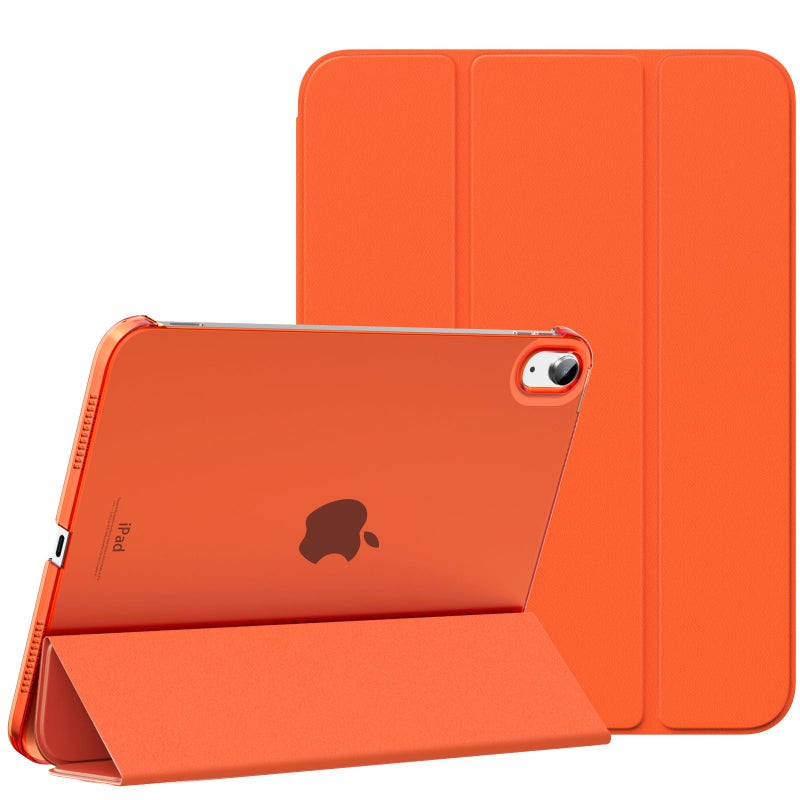 MoKo for iPad A16 11th Generation Case 11 Inch 2025 iPad 10th Generation Case 109 Inch 2022 Slim Stand Hard PC Translucent Back Shell Smart Cover Support Touch ID Auto WakeSleep Orange - Image 2