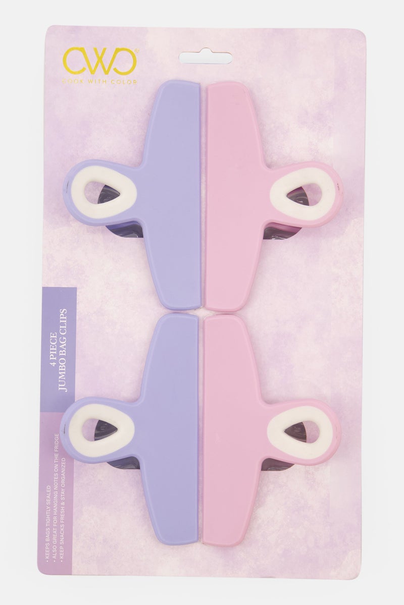 COOK WITH COLOR 4 Pc Jumbo Bag Clips, Lavender - Image 1