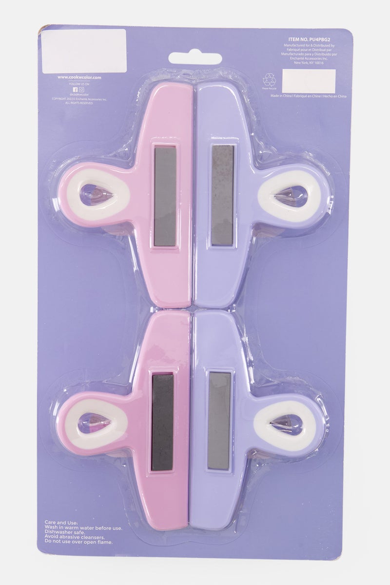 COOK WITH COLOR 4 Pc Jumbo Bag Clips, Lavender - Image 2