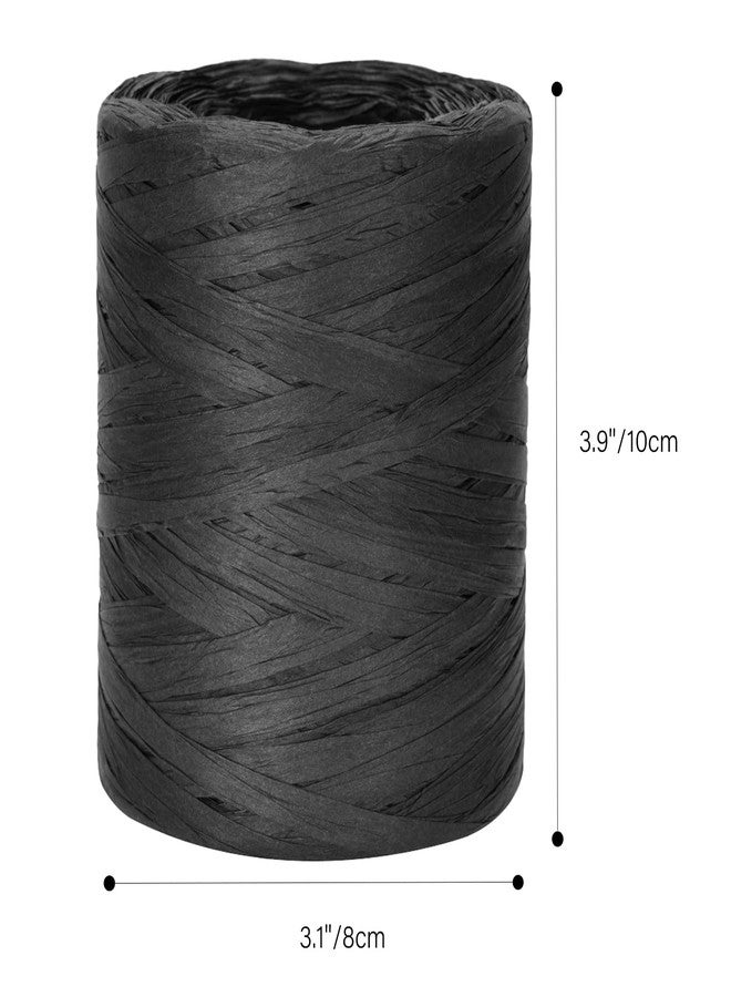 G2PLUS 218 Yards Raffia Paper Craft Ribbon, 1/4 Inch Wide Raffia Ribbon, Black Packing Paper String for Gift Wrapping, DIY Arts & Crafts, Halloween, Christmas Holiday Decor - Image 2