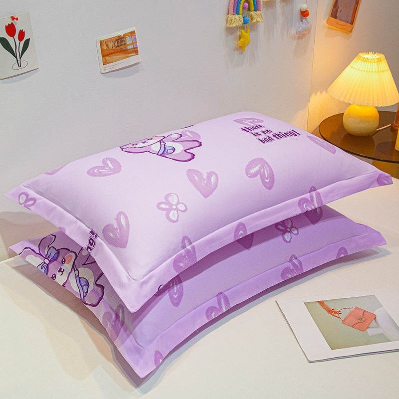 Pillowcase Pillowcase Single Pair Adult Student Children Dormitory Home Large Pillowcase Aloe Cotton - Image 1