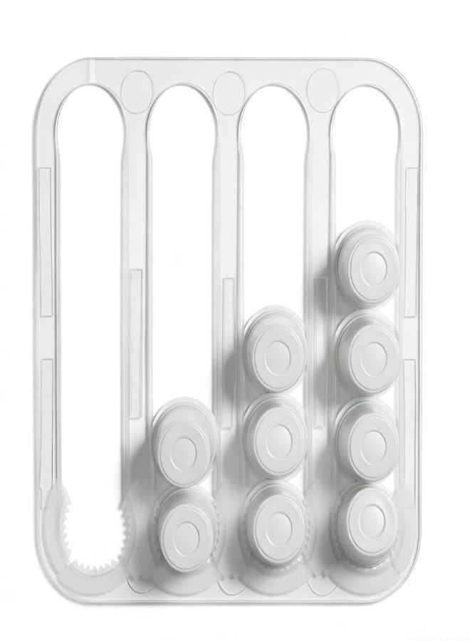 Aucuqu Under Cabinet K Cup Holder, Coffee Pods Organizer for Keurig, Also Side Mount Holds Up to 20 Capsules in 4 Rails |Enter from One Side, Pull Out from the Other|- Clear - Image 1