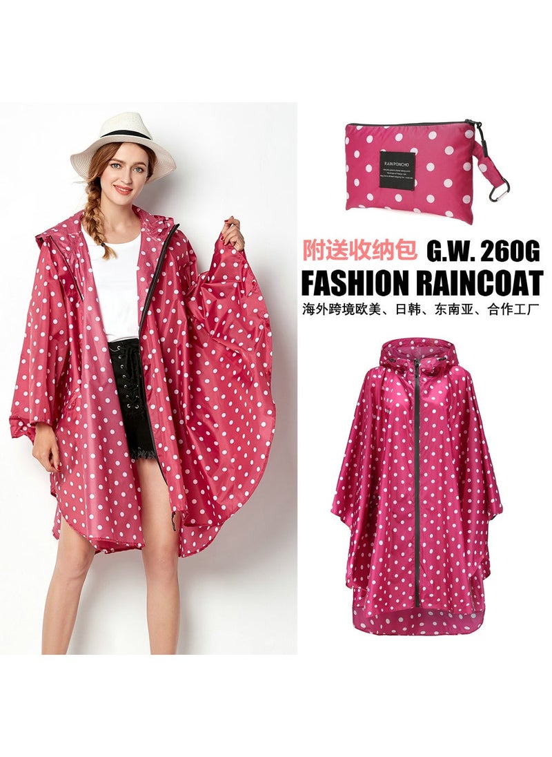 Generic European and American Fashion Japanese Korean Style Windproof Travel Backpack Electric Bicycle Bicycle Hiking Windbreaker Raincoat Poncho K015-rose dot 