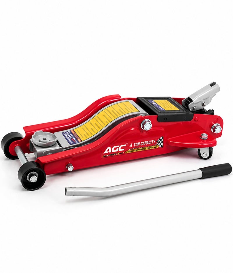 AGC 4 Ton Hydraulic Floor Jack Heavy Duty Car Lifting Jack with Carry Storage Case, Steel Garage Service Jack, Quick Lift Trolley Jack for Cars, SUVs, Pickups, Vans and Light Commercial Vehicles, Portable Vehicle Repair Lifting Tool . - Image 1