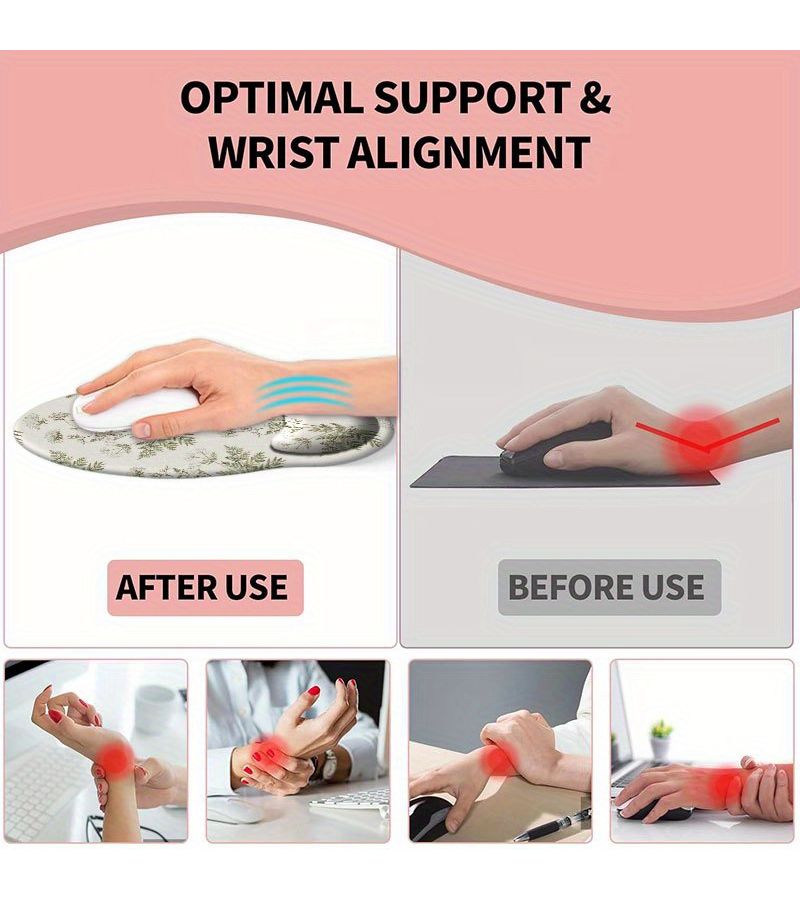 1 Piece Ergonomic Mouse Pad With Wrist Support 9.88x8.9inch For Office - Image 3