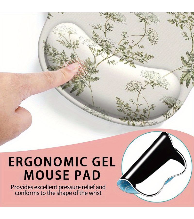 1 Piece Ergonomic Mouse Pad With Wrist Support 9.88x8.9inch For Office - Image 4