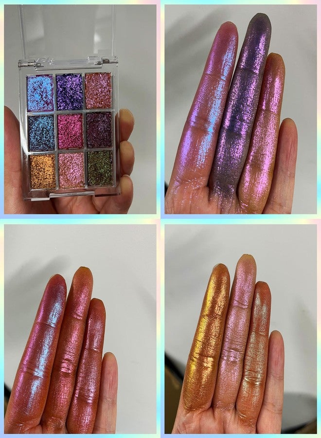 SZDYM Professional super multi-chrome 9 color eyeshadow palette,long-lasting and handmade chameleon eyeshadow,100% Vegan and Cruelty Free with special colors,Super Smooth and Highly Pigmented (#03) - Image 2