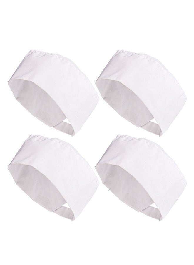 4 Pcs Adjustable Unisex Chef Hats with Breathable Mesh Top for Cooking White Color - Image 1