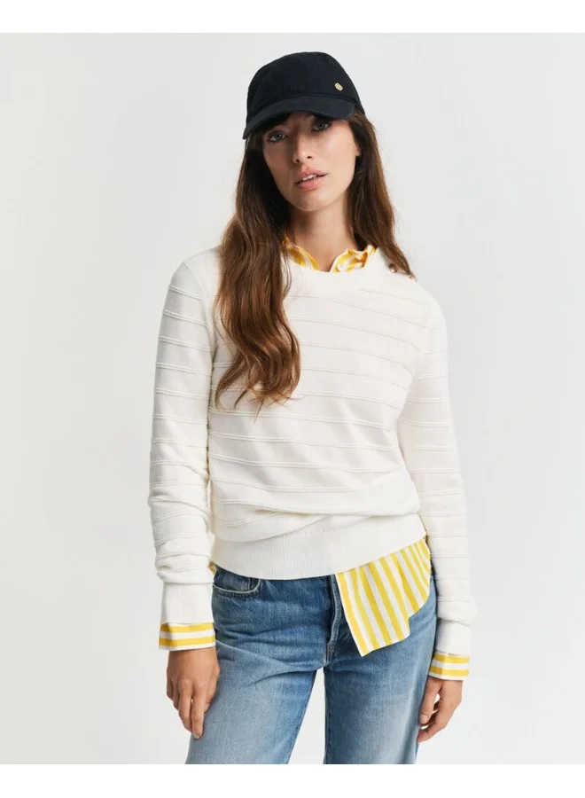 GANT Gant Textured Cotton C-Neck