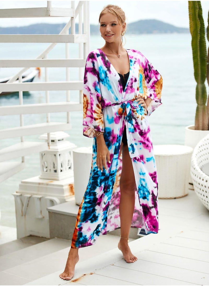 Loquat Beach Printed Robe Sunscreen Cover  - Image 1