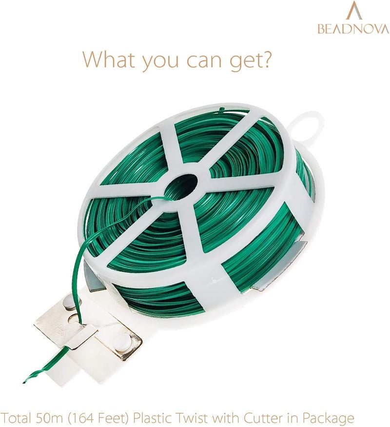 BEADNOVA Garden Wire 164 Feet 50m Garbage Ties Multipurpose Wire Twist Ties Heavy Duty Plastic Coated Bread Ties Wire Plant Twist Ties Bag Ties for Home Office and Garden - Image 3