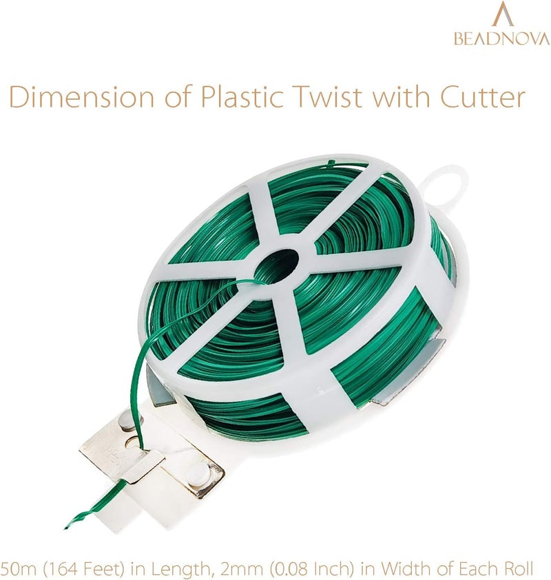 BEADNOVA Garden Wire 164 Feet 50m Garbage Ties Multipurpose Wire Twist Ties Heavy Duty Plastic Coated Bread Ties Wire Plant Twist Ties Bag Ties for Home Office and Garden - Image 2