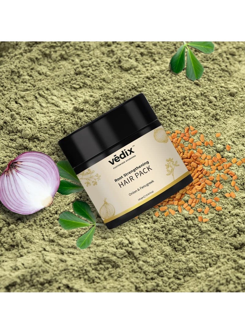 Vedix Hair Pack for Hair Growth with Onion + Methi Powder, Customized Ayurvedic Root Strengthening Hair Pack Powder, Hair Mask for Stronger Hair & Thicker Hair - 100gms - Image 2