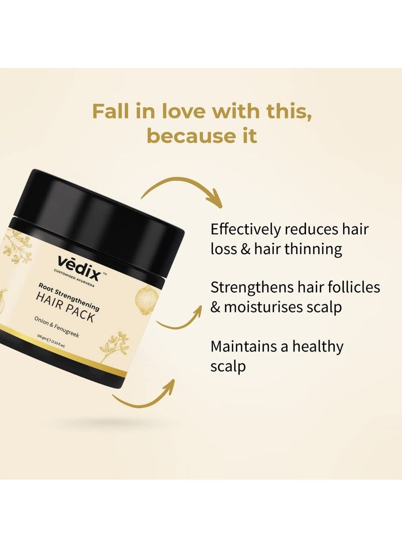 Vedix Hair Pack for Hair Growth with Onion + Methi Powder, Customized Ayurvedic Root Strengthening Hair Pack Powder, Hair Mask for Stronger Hair & Thicker Hair - 100gms - Image 5