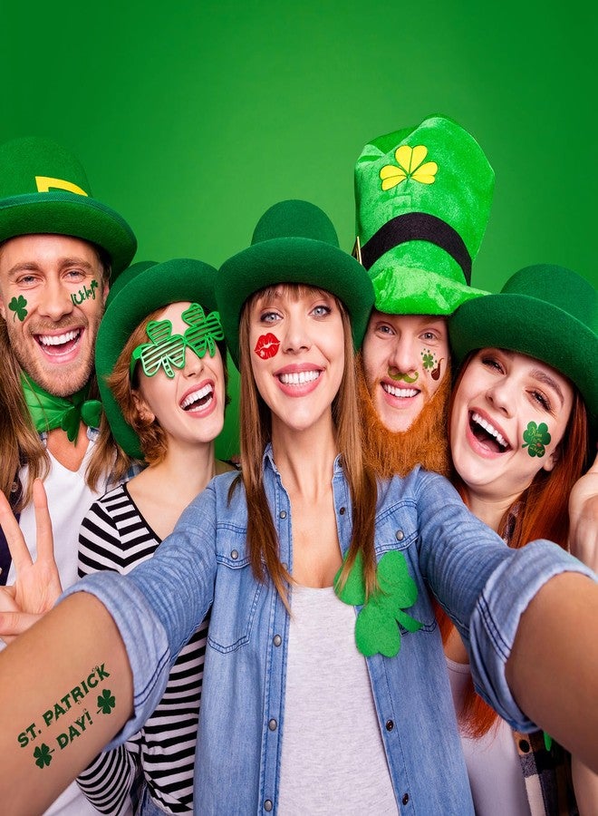JEEFONNA Glitter St Patricks Day Temporary Tattoos, 23 Sheets St Patricks Day accessories, Include 100+ Pcs Glitter Shamrock Tattoos for Irish Party Favor, Lucky Clover Tattoos (Bigger Size) - Image 2