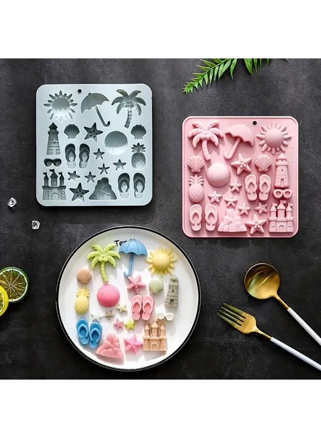 Pink Silicone Beach Vacation Molds For Baking Cakes Ice And Chocolate - Image 1