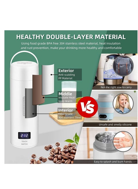 Electric Kettle Travel 450ml Portable Water Boiler With